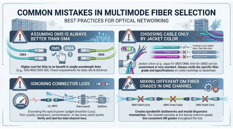 Common mistakes when selecting OM3 OM4 and OM5 multimode fiber Common mistakes when selecting OM3 OM4 and OM5 multimode fiber