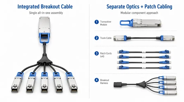 Difference between a QSA adapter and a breakout cable in data center networking Difference between a QSA adapter and a breakout cable in data center networking